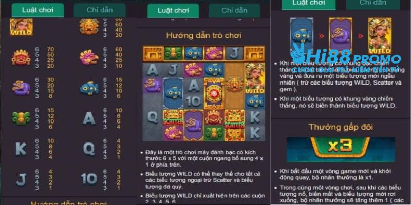 Luật chơi game kho báu Aztec đơn giản tại Hi88